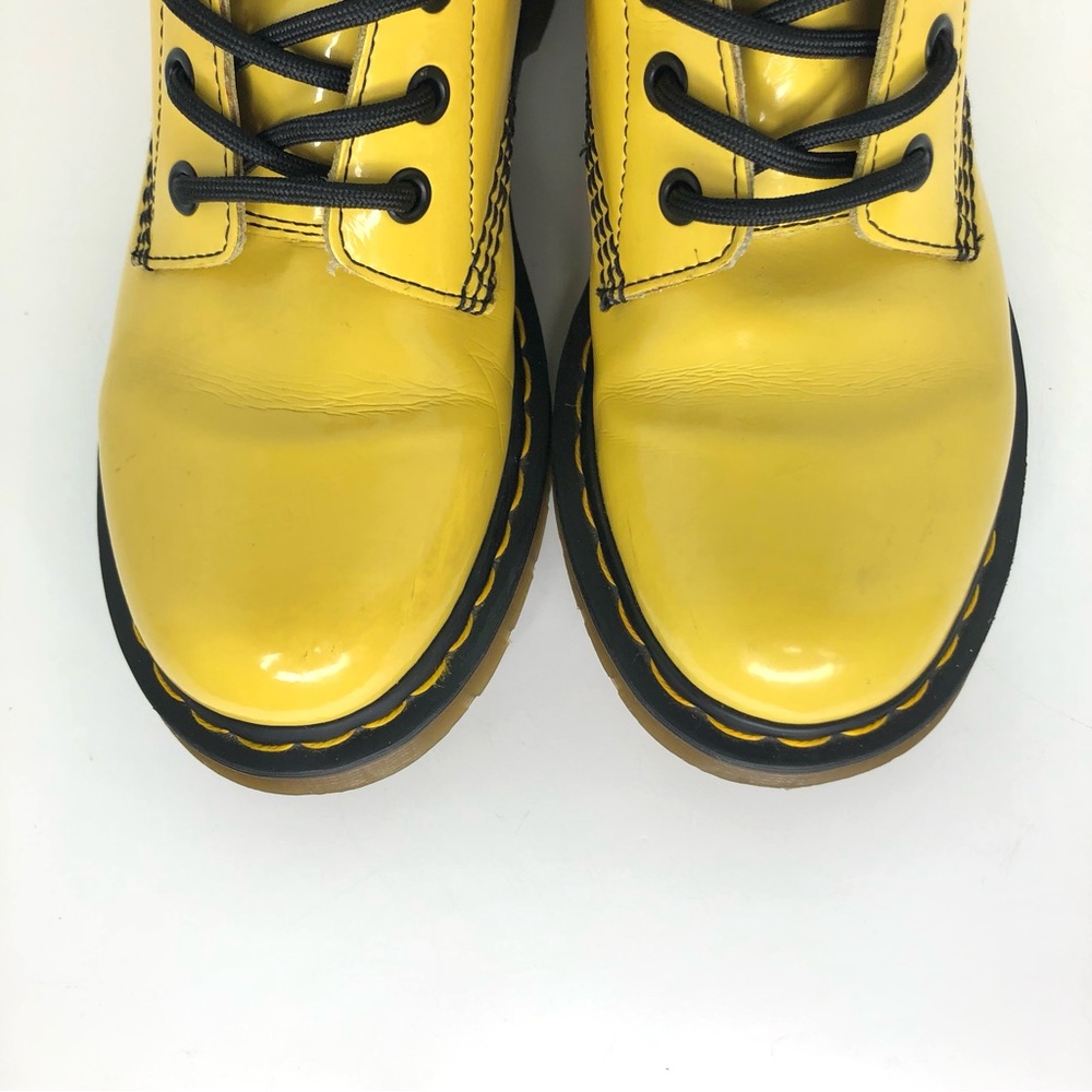 Dr Martens 1460 Pascal Patent Yellow Ankle Boots Women’s 7 Shoes - Picture 11 of 13